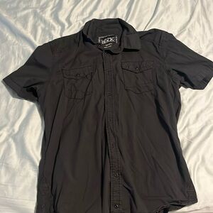 Buckle Black short sleeve button down shirt